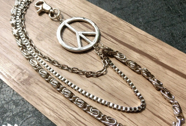 Sliver biker trucker punk peace hook wallet Chain for chain wallet biker wallet trucker wallet