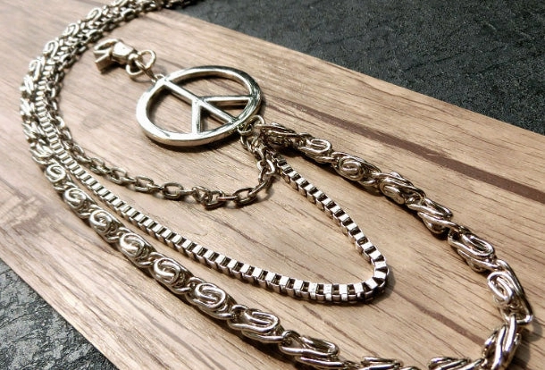 Sliver biker trucker punk peace hook wallet Chain for chain wallet biker wallet trucker wallet