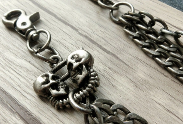 Sliver biker trucker punk skull hook wallet Chain for chain wallet biker wallet trucker wallet
