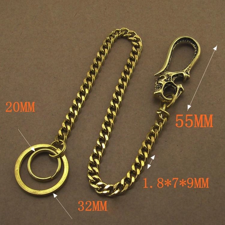 Solid Brass 15inch Wallet Chain Cool Punk Rock Biker Trucker Wallet Chain Trucker Wallet Chain for Men