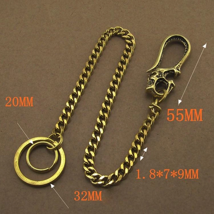Solid Brass 15inch Wallet Chain Cool Punk Rock Biker Trucker Wallet Chain Trucker Wallet Chain for Men