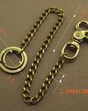 Solid Brass 15inch Wallet Chain Cool Punk Rock Biker Trucker Wallet Chain Trucker Wallet Chain for Men