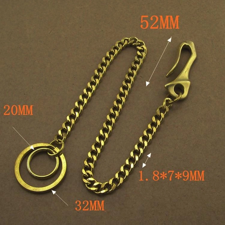 Solid Brass 15inch Wallet Chain Cool Punk Rock Biker Trucker Wallet Chain Trucker Wallet Chain for Men