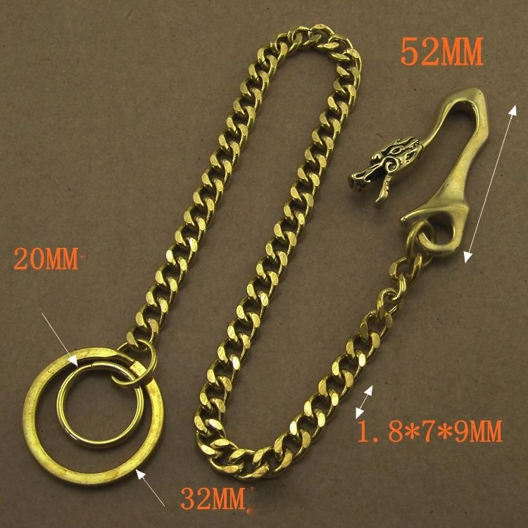 Solid Brass 15inch Wallet Chain Cool Punk Rock Biker Trucker Wallet Chain Trucker Wallet Chain for Men