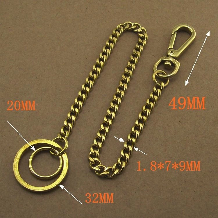 Solid Brass 15inch Wallet Chain Cool Punk Rock Biker Trucker Wallet Chain Trucker Wallet Chain for Men