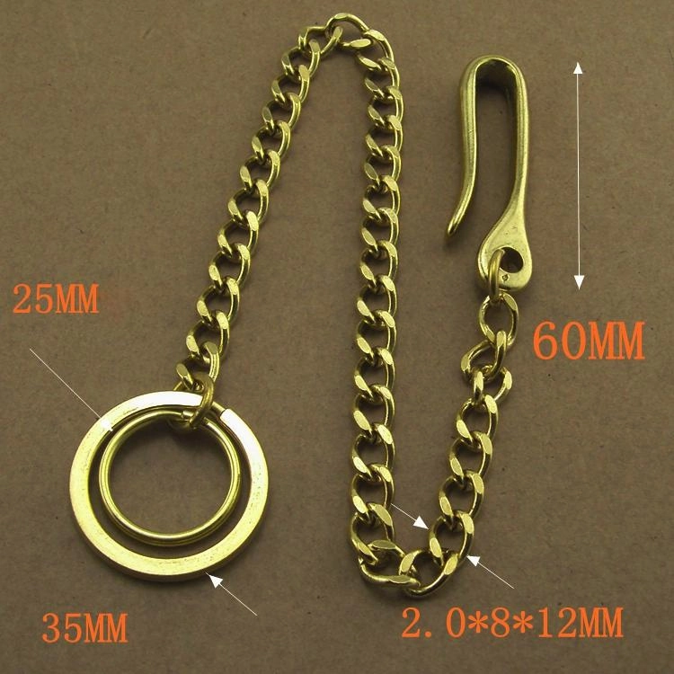 Solid Brass 15inch Wallet Chain Cool Punk Rock Biker Trucker Wallet Chain Trucker Wallet Chain for Men