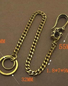 Solid Brass 15inch Wallet Chain Cool Punk Rock Biker Trucker Wallet Chain Trucker Wallet Chain for Men
