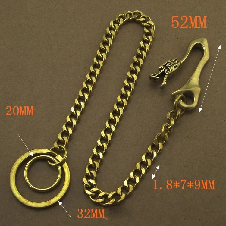Solid Brass 15inch Wallet Chain Cool Punk Rock Biker Trucker Wallet Chain Trucker Wallet Chain for Men