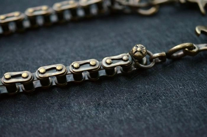 Solid Brass Cool Punk Rock Bike Chain Wallet Chain Biker Trucker Wallet Chain Trucker Wallet Chain for Men