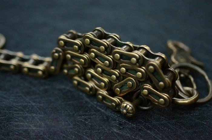 Solid Brass Cool Punk Rock Bike Chain Wallet Chain Biker Trucker Wallet Chain Trucker Wallet Chain for Men