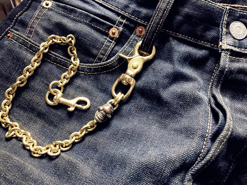 Solid Brass Cool Punk Rock Skull Wallet Chain Biker Trucker Wallet Chain Trucker Wallet Chain for Men