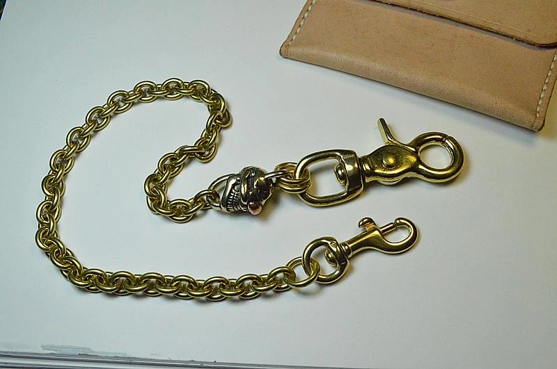 Solid Brass Cool Punk Rock Skull Wallet Chain Biker Trucker Wallet Chain Trucker Wallet Chain for Men