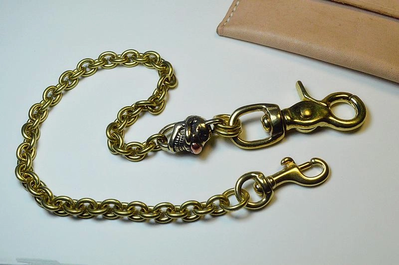 Solid Brass Cool Punk Rock Skull Wallet Chain Biker Trucker Wallet Chain Trucker Wallet Chain for Men