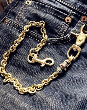 Solid Brass Cool Punk Rock Skull Wallet Chain Biker Trucker Wallet Chain Trucker Wallet Chain for Men