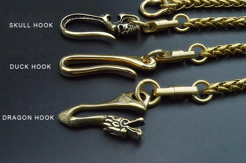 Solid Brass Cool Punk Rock Skull Wallet Chain Biker Trucker Wallet Chain Trucker Wallet Chains for Men