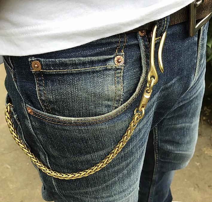 Solid Brass Cool Punk Rock Skull Wallet Chains Biker Trucker Wallet Chain Trucker Wallet Chain for Men