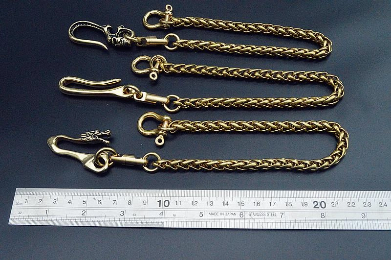 Solid Brass Cool Punk Rock Skull Wallet Chains Biker Trucker Wallet Chain Trucker Wallet Chain for Men