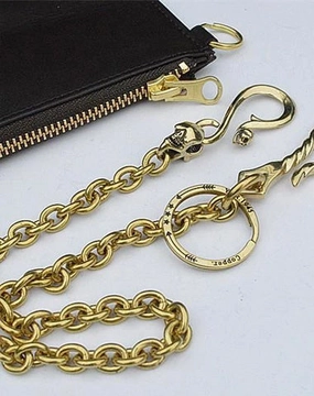 Solid Brass Cool Punk Rock Wallet Chain Biker Trucker Wallet Chain Trucker Wallet Chain for Men