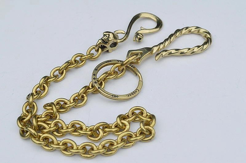 Solid Brass Cool Punk Rock Wallet Chain Biker Trucker Wallet Chain Trucker Wallet Chain for Men