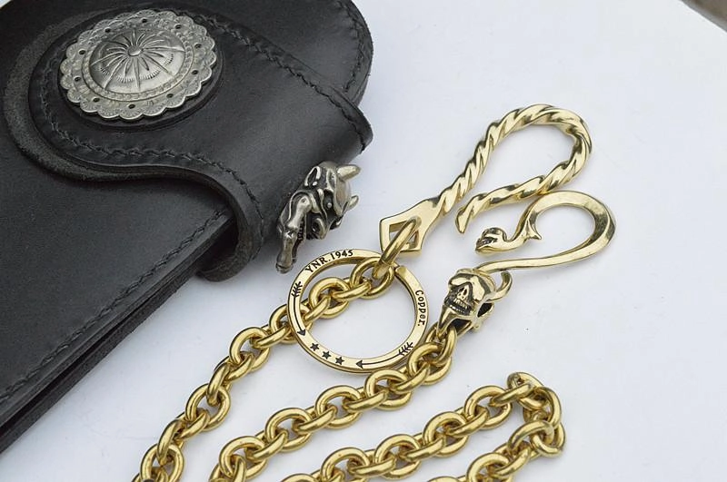 Solid Brass Cool Punk Rock Wallet Chain Biker Trucker Wallet Chain Trucker Wallet Chain for Men