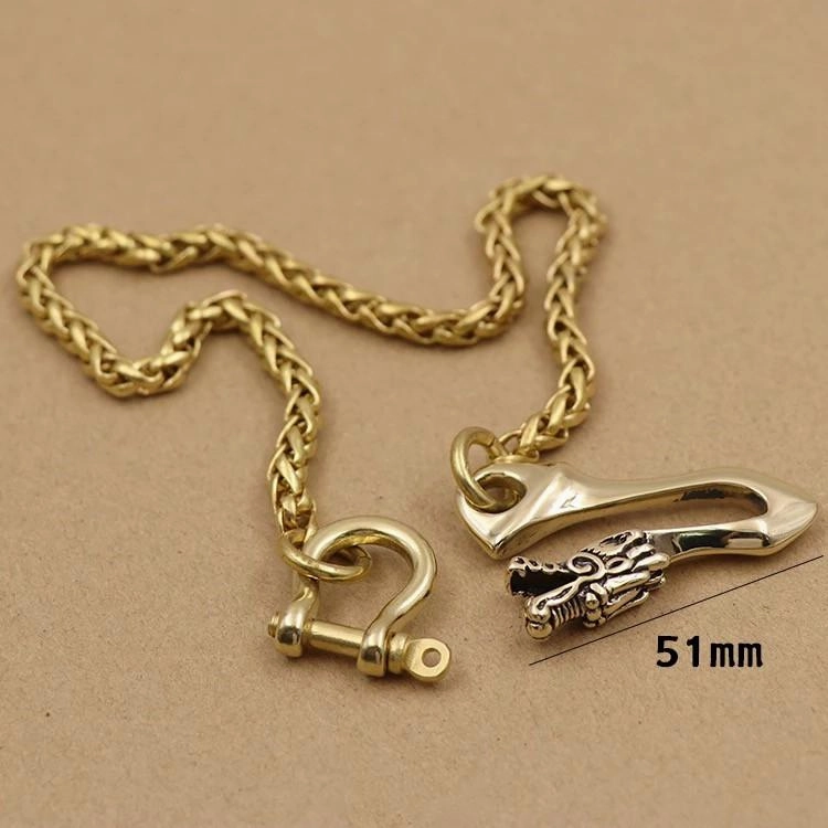 Solid Brass Cool Punk Rock Wallet Chain Biker Trucker Wallet Chain Trucker Wallet Chain for Men