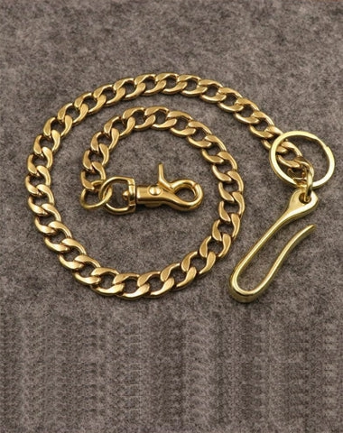 Solid Brass Cool Punk Rock Wallet Chain Biker Trucker Wallet Chain Trucker Wallet Chain for Men