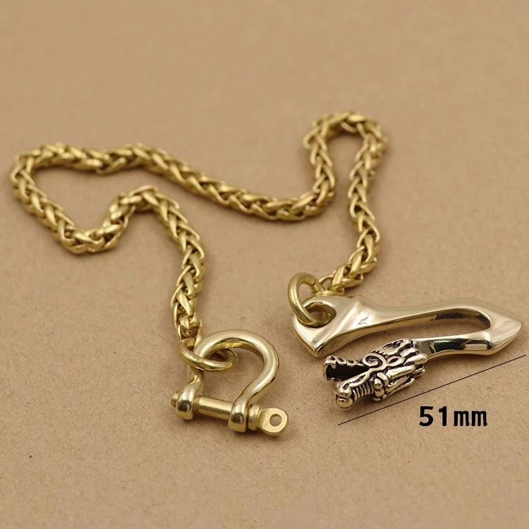 Solid Brass Cool Punk Rock Wallet Chain Biker Trucker Wallet Chain Trucker Wallet Chain for Men