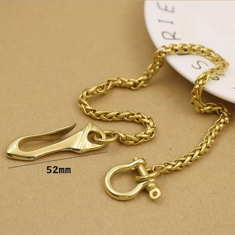 Solid Brass Cool Punk Rock Wallet Chain Biker Trucker Wallet Chain Trucker Wallet Chain for Men