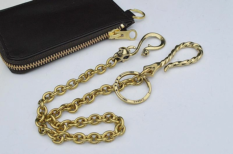Solid Brass Cool Punk Rock Wallet Chain Biker Trucker Wallet Chain Trucker Wallet Chain for Men