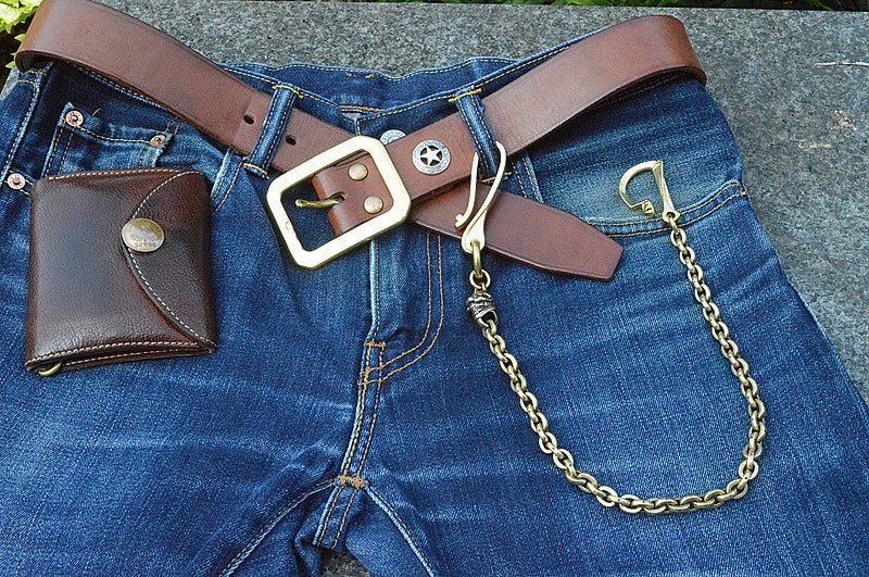 Solid Brass Cool Rock Skull Wallet Chains Biker Wallet Chain Trucker Wallet Chain for Men