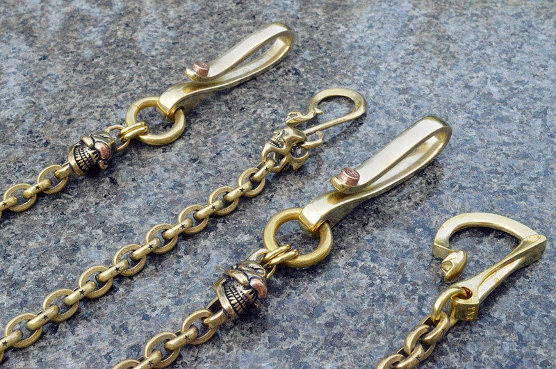 Solid Brass Cool Rock Skull Wallet Chains Biker Wallet Chain Trucker Wallet Chain for Men