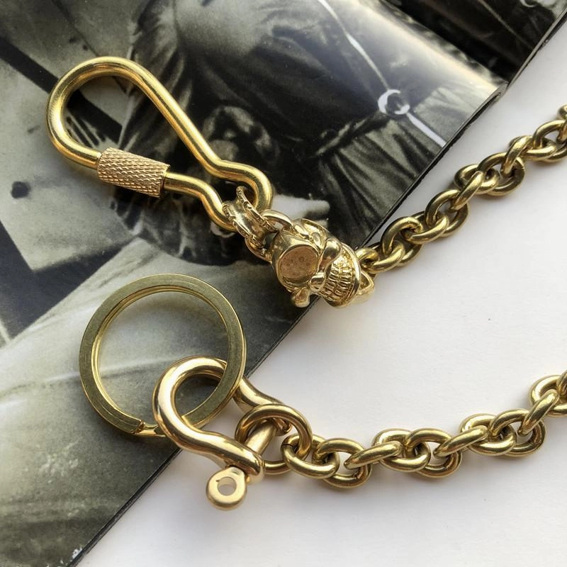Solid Brass Cool Skull Wallet Chain Biker Trucker Wallet Chain Trucker Wallet Chain for Men