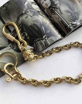 Solid Brass Cool Wallet Chain Biker Skull Wallet Chain Trucker Wallet Chain for Men