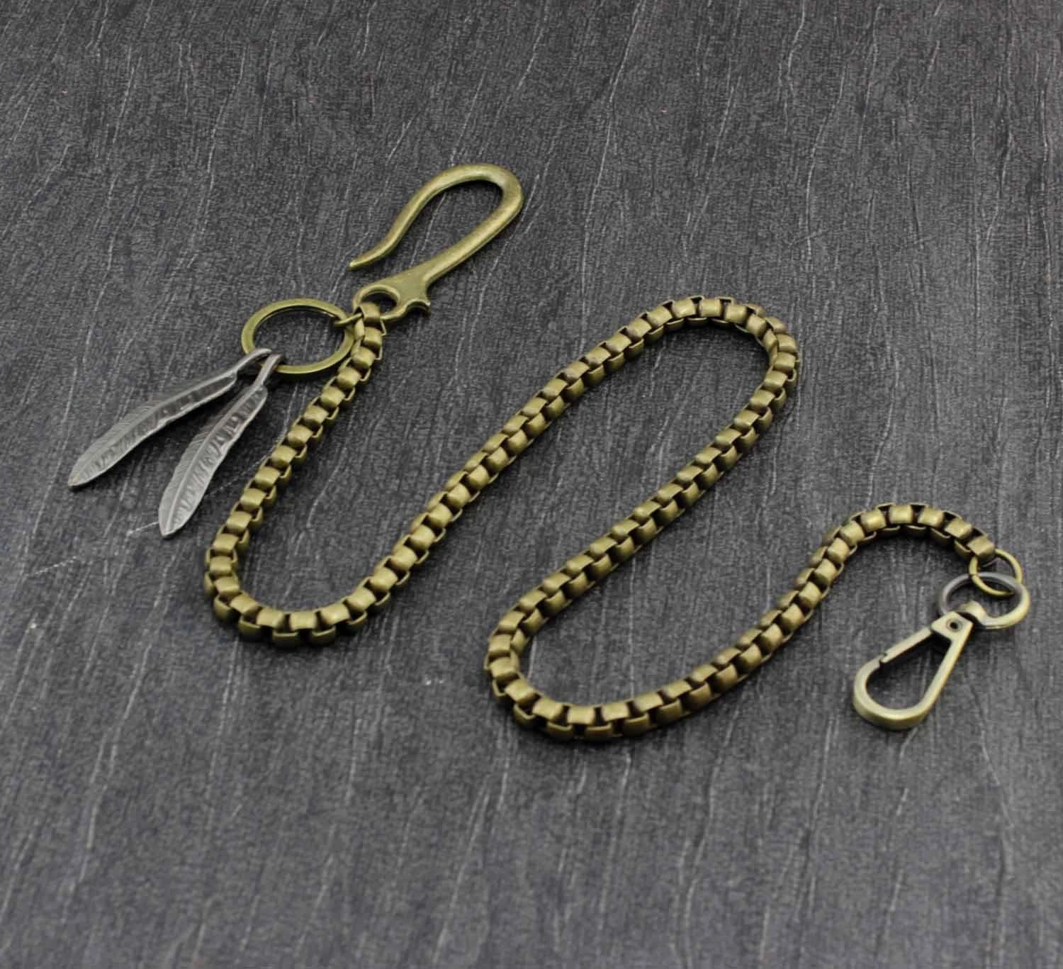 Solid Brass Hook Wallet Chain Cool Punk Rock Biker Trucker Wallet Chain Trucker Wallet Chain for Men