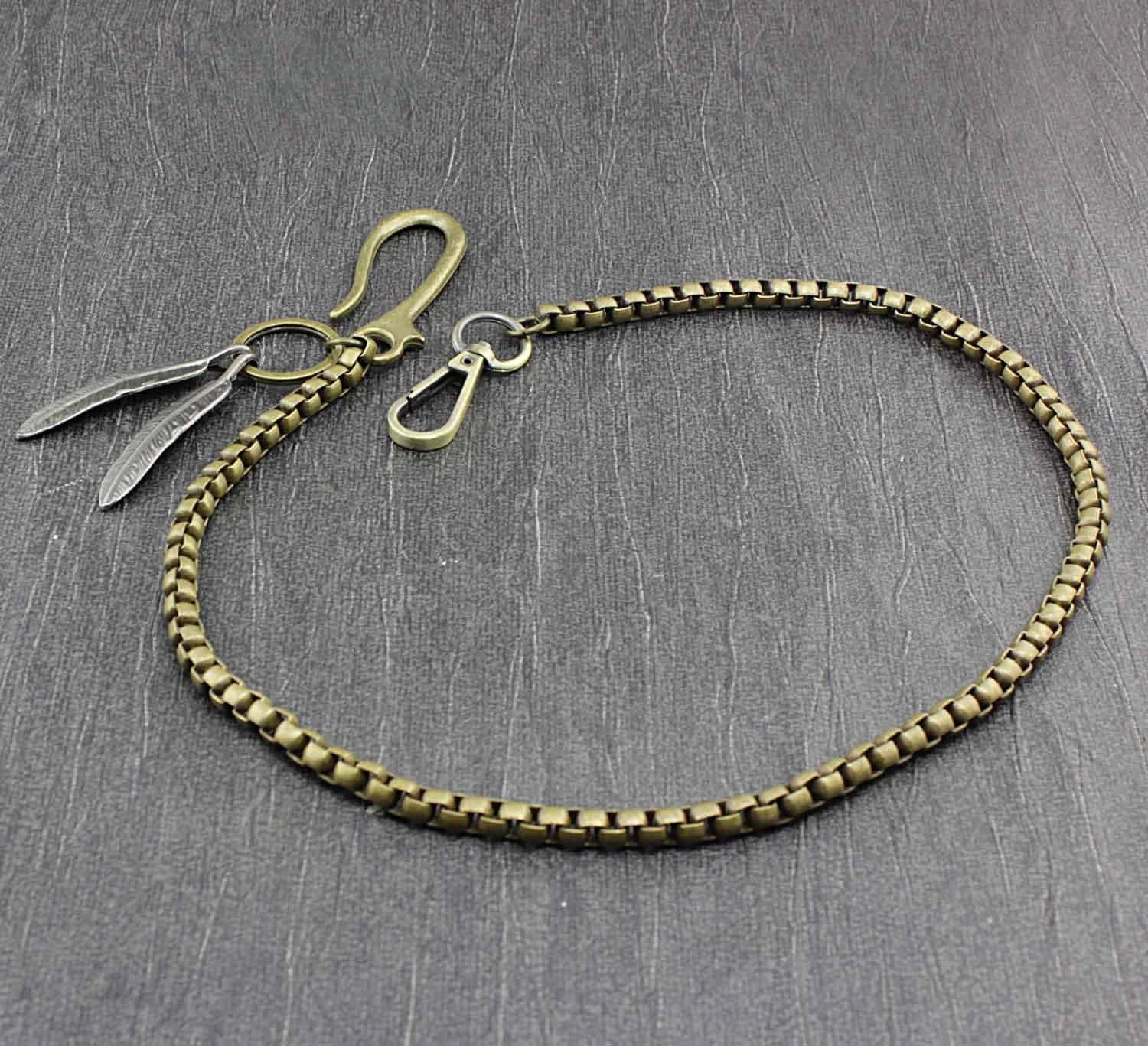 Solid Brass Hook Wallet Chain Cool Punk Rock Biker Trucker Wallet Chain Trucker Wallet Chain for Men