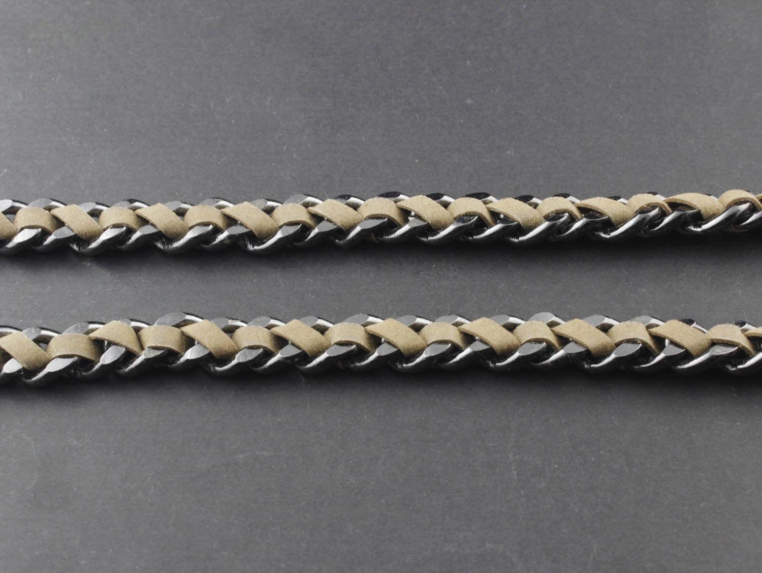 Solid Metal Leather Braided Long Wallet Chain Cool Punk Rock Biker Trucker Wallet Chain Trucker Wallet Chain for Men