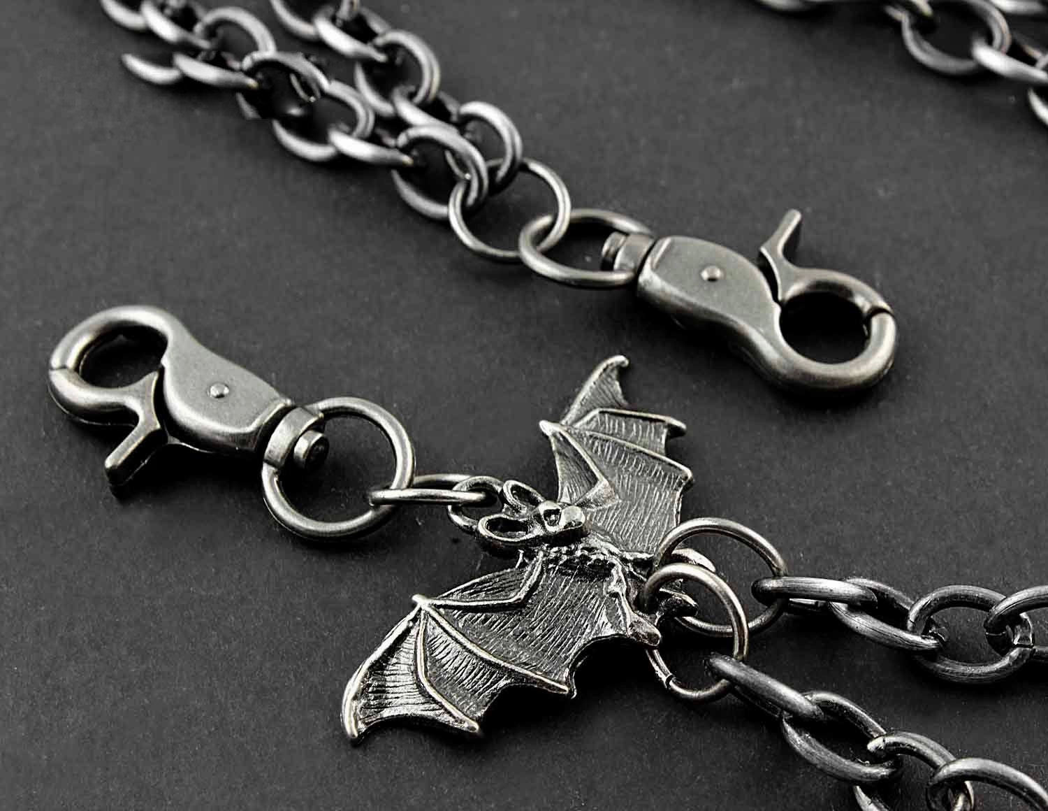 Solid Stainless Steel Bat Wallet Chain Cool Punk Rock Biker Trucker Wallet Chain Trucker Wallet Chain for Men