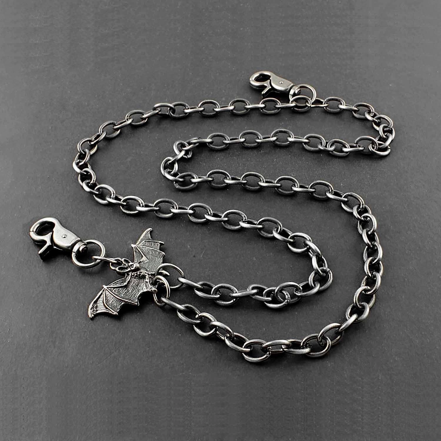 Solid Stainless Steel Bat Wallet Chain Cool Punk Rock Biker Trucker Wallet Chain Trucker Wallet Chain for Men