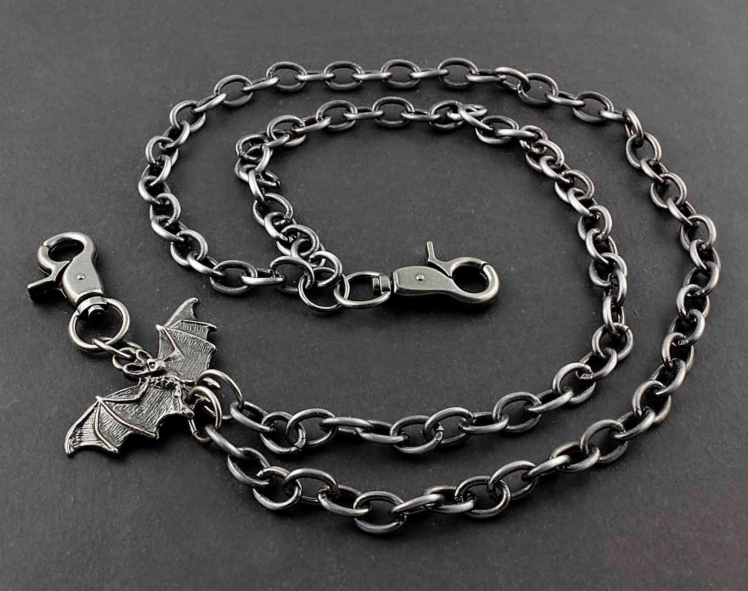 Solid Stainless Steel Bat Wallet Chain Cool Punk Rock Biker Trucker Wallet Chain Trucker Wallet Chain for Men
