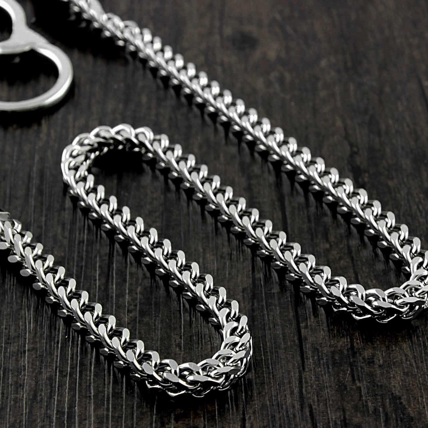 SOLID STAINLESS STEEL BIKER SILVER Dragon WALLET CHAIN LONG PANTS CHAIN jeans chain jean chain FOR MEN