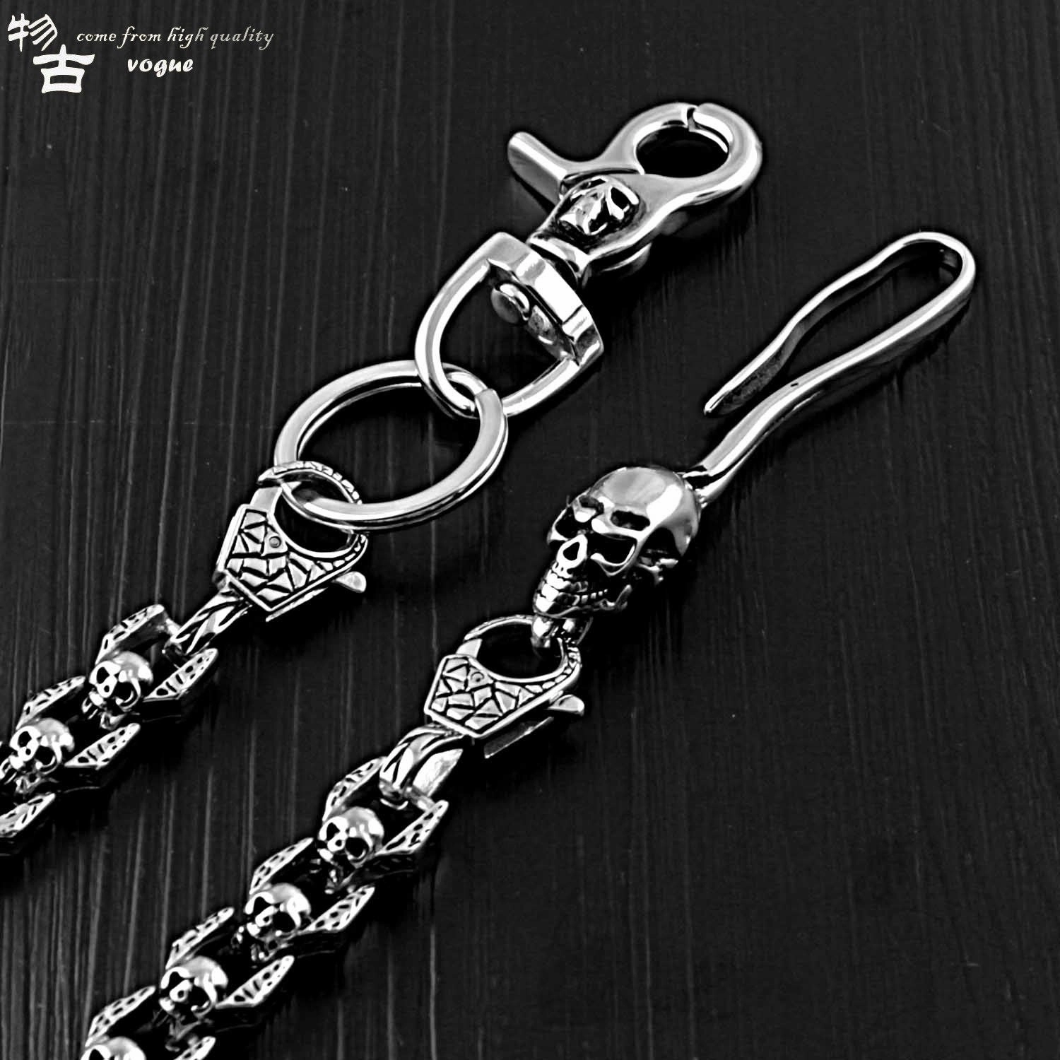 SOLID STAINLESS STEEL Biker Skull Wallet Chain Long Pants Chain jeans chain jean chain For Men