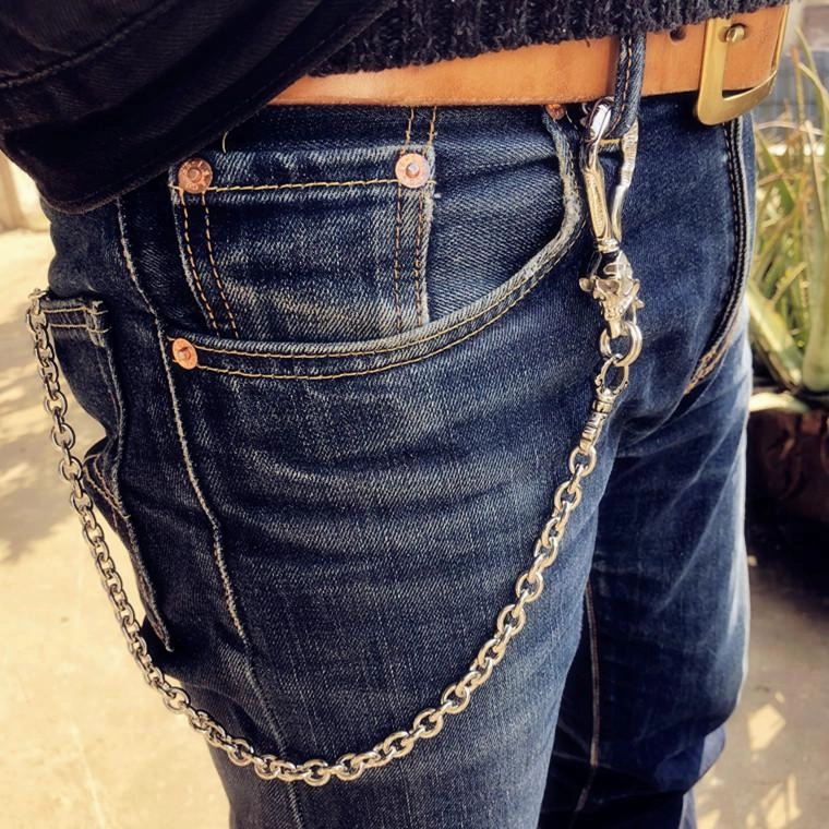 Solid Stainless Steel Cool Punk Rock Skull Wallet Chains Biker Wallet Chain Trucker Wallet Chain for Men