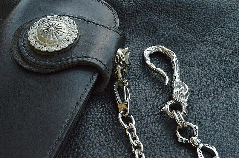 Solid Stainless Steel Cool Punk Rock Skull Wallet Chains Biker Wallet Chain Trucker Wallet Chain for Men