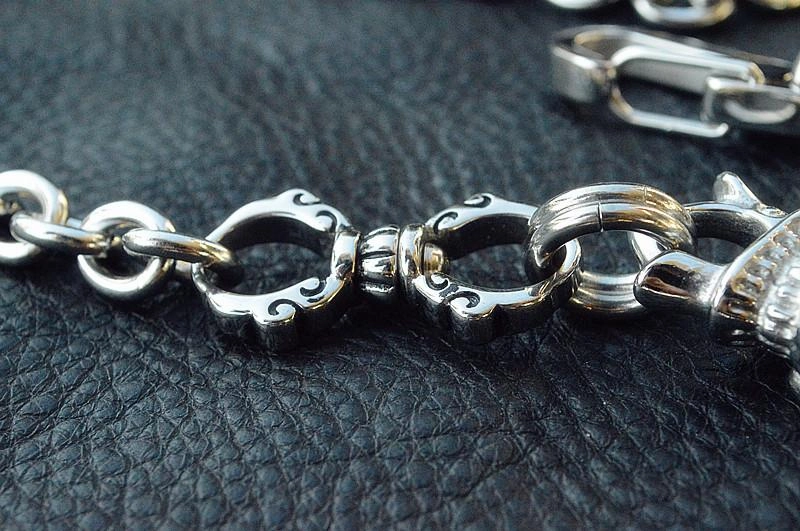 Solid Stainless Steel Cool Punk Rock Skull Wallet Chains Biker Wallet Chain Trucker Wallet Chain for Men