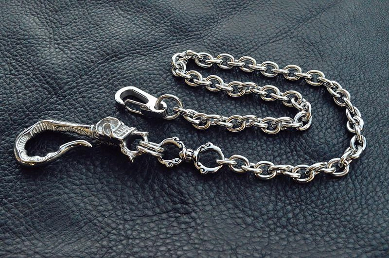 Solid Stainless Steel Cool Punk Rock Skull Wallet Chains Biker Wallet Chain Trucker Wallet Chain for Men