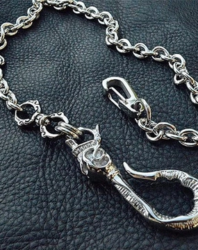 Solid Stainless Steel Cool Punk Rock Skull Wallet Chains Biker Wallet Chain Trucker Wallet Chain for Men