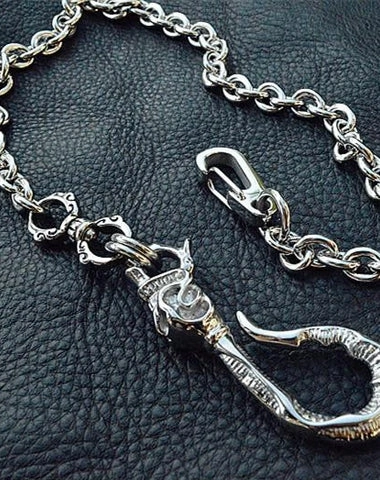 Solid Stainless Steel Cool Punk Rock Skull Wallet Chains Biker Wallet Chain Trucker Wallet Chain for Men