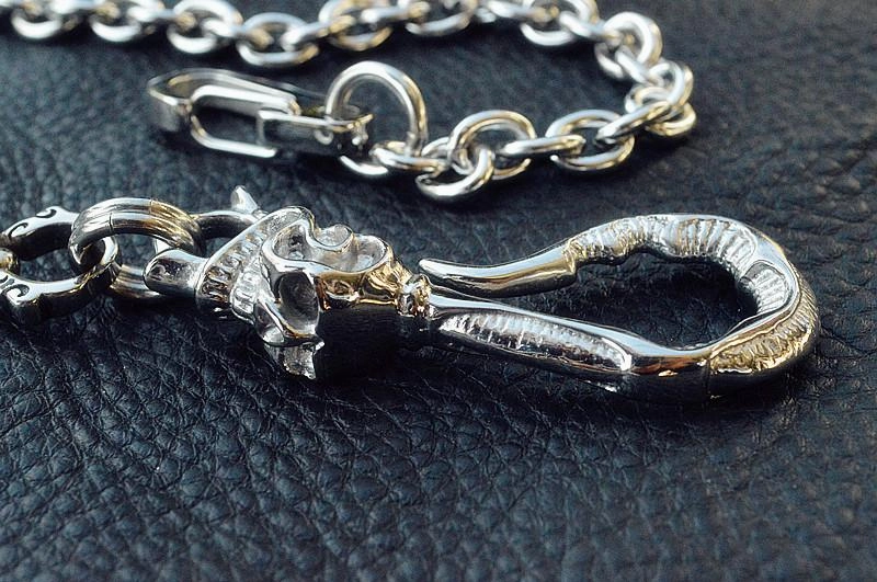 Solid Stainless Steel Cool Punk Rock Skull Wallet Chains Biker Wallet Chain Trucker Wallet Chain for Men