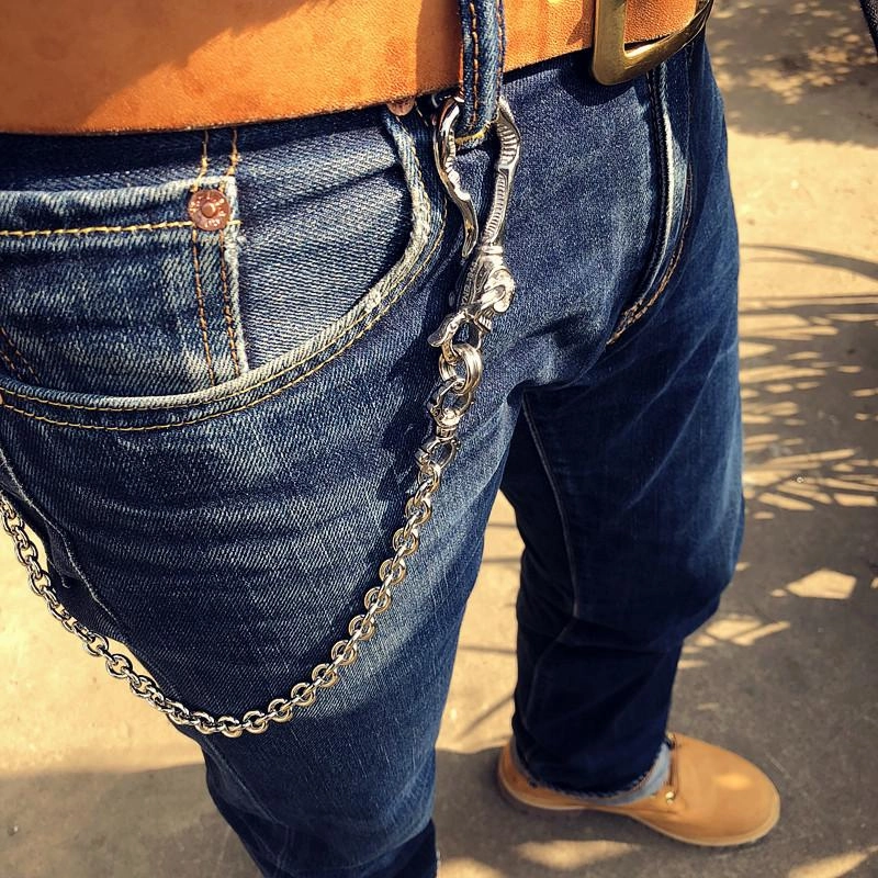 Solid Stainless Steel Cool Punk Rock Skull Wallet Chains Biker Wallet Chain Trucker Wallet Chain for Men