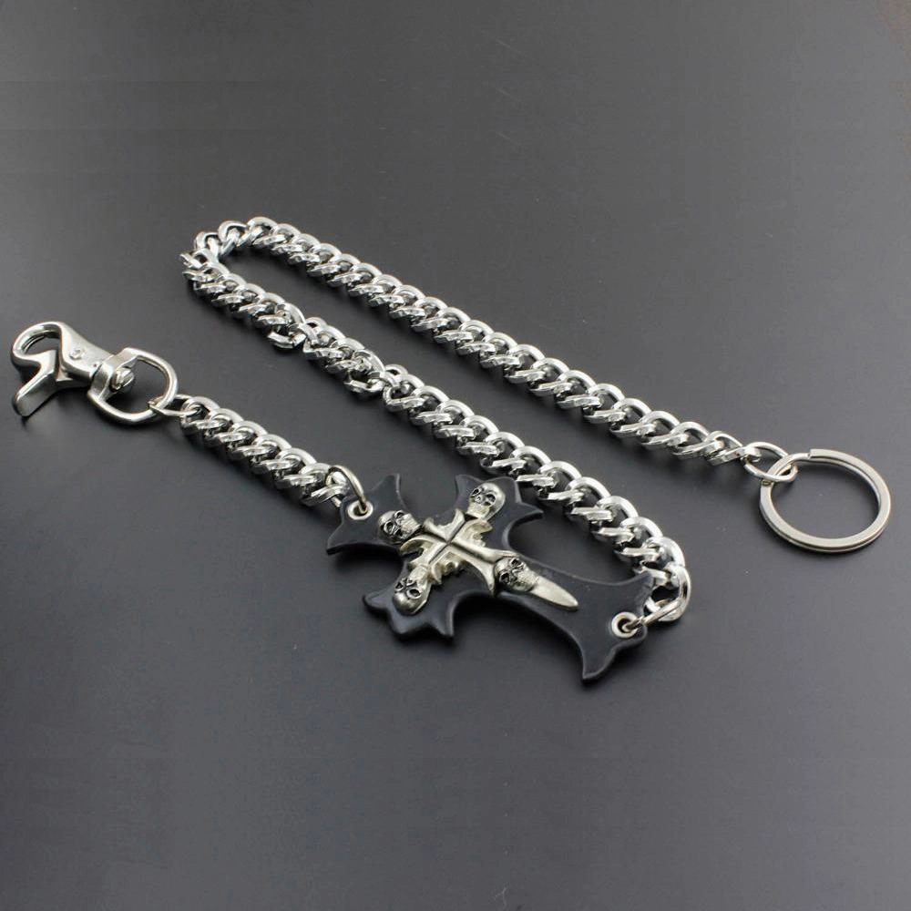 Solid Stainless Steel Cross Wallet Chain Cool Punk Rock Biker Trucker Wallet Chain Trucker Wallet Chain for Men